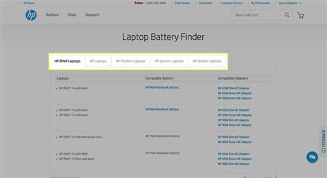 HP Laptop Battery Finder .